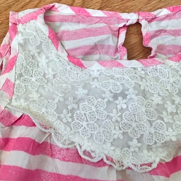 Abercrombie kids pink and white striped blouse - Picture 3 of 16